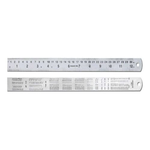 PRECISION STEEL RULE -INCH , METRIC & DECI. EQUIV.