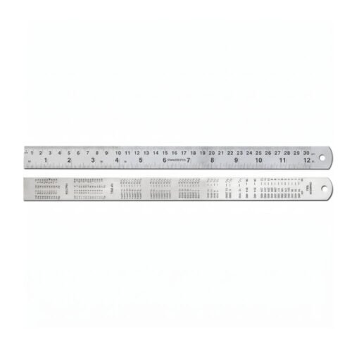 Precision Steel Rule – Inches, Metric & Deci. Equiv.